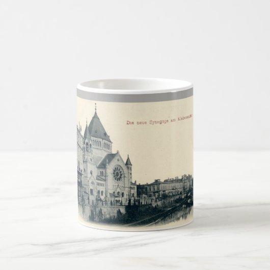 Synagoge-Postkarten-Tasse Straßburgs Frankreich Kaffeetasse (Mittel)