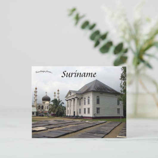 Synagoge und Moschee Paramaribo Suriname Postkarte (Stehend Vorderseite)