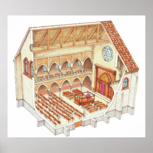 Synagogue. 15th century. Central Europe Poster