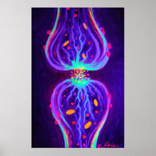 Synapse mit Neurotransmittern Poster