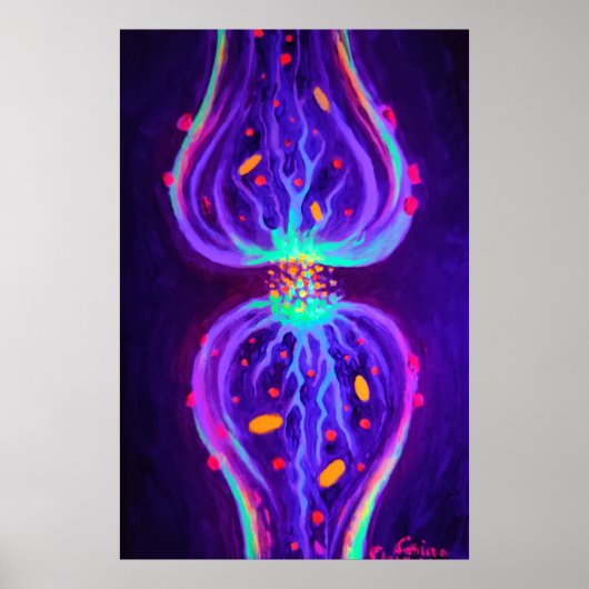 Synapse mit Neurotransmittern Poster (Vorne)