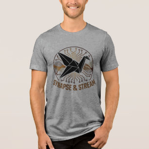 Synapse & Stream Origami-Kranich-Tech-T-Shirt Tri-Blend Shirt