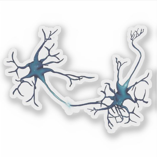 Synapse zwischen Neuronen, Neurowissenschaftsneuro Aufkleber (Vorderseite)