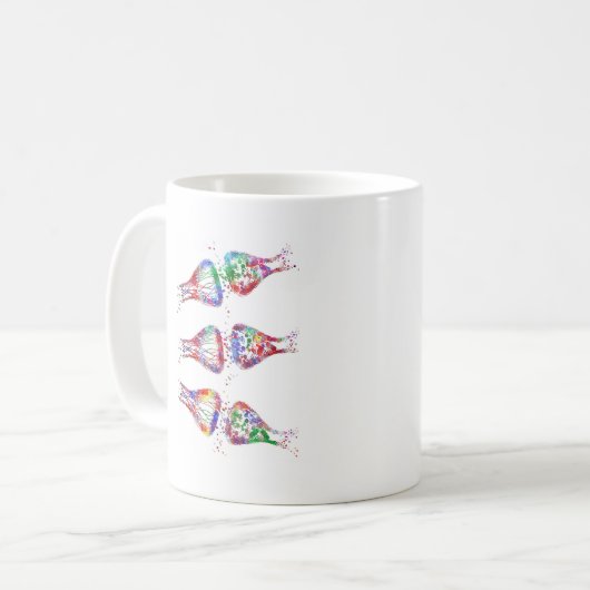 Synapseempfänger, Neurologie, medizinische Kunst Kaffeetasse (Vorderseite Links)