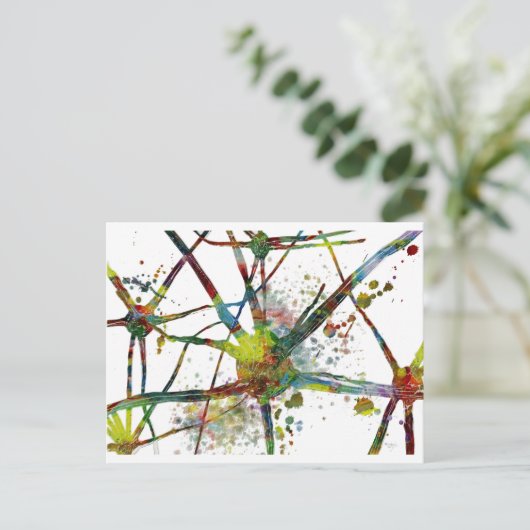 Synapsen Medizinisches Abstraktes Geschenk Postkarte (Stehend Vorderseite)