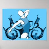 Synch Swimming Illustration Poster (Vorne)