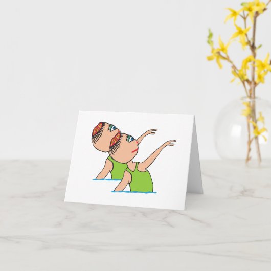 Synchro-Schwimmen Karte (Gelbe Blume)