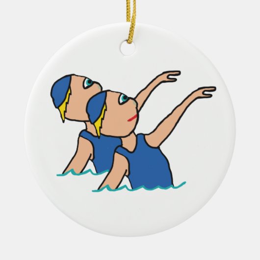 Synchro-Schwimmen Keramik Ornament (Vorne)