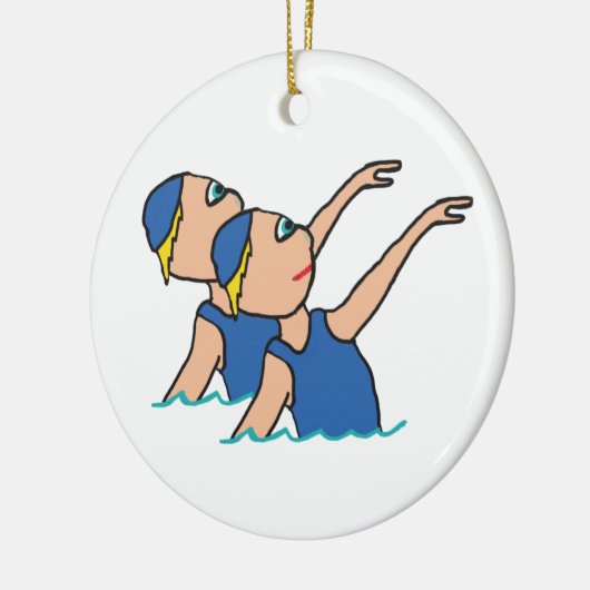 Synchro-Schwimmen Keramik Ornament (Links)