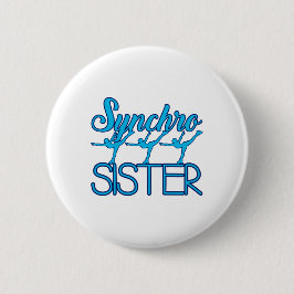 Synchro Sister Synchronized Skaten Ice Skater Button