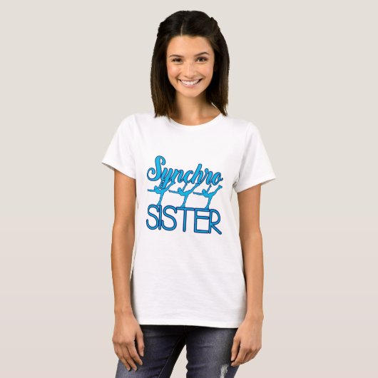 Synchro Sister Synchronized Skaten Ice Skater T-Shirt (Vorne ganz)