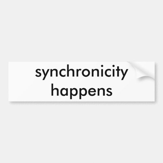 Synchronicity (weiß auf Schwarzem) Autoaufkleber (Vorne)