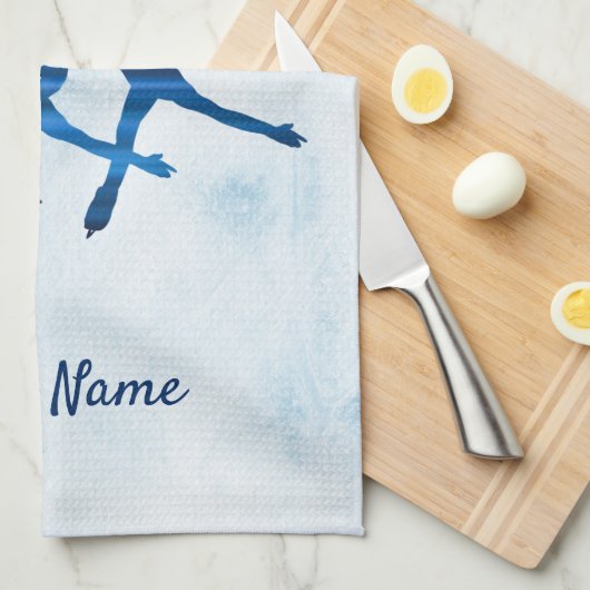 Synchronisation Skaten Handtuch arabesque blau (Viertel Falte)