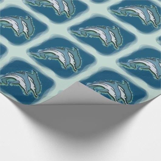 SYNCHRONISIERTE DELPHINE GESCHENKPAPIER (Ecke)