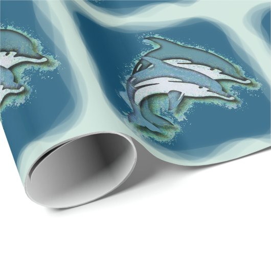 SYNCHRONISIERTE DELPHINE GESCHENKPAPIER (Rolleneckpunkt)