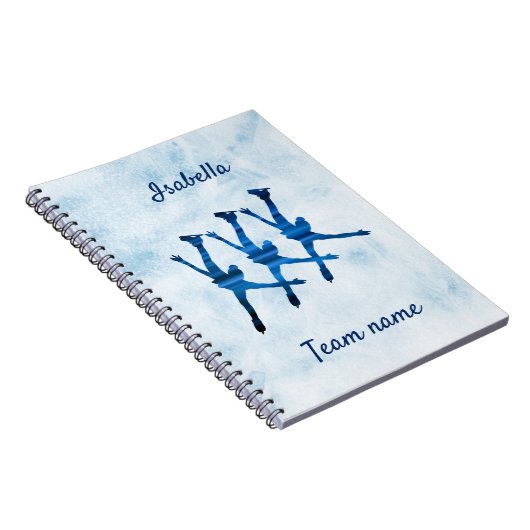 Synchronisierte Skaten Notebook-Linie blau Notizblock (Rechte Seite)