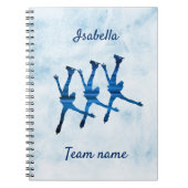 Synchronisierte Skaten Notebook-Linie blau Notizblock (Vorderseite)