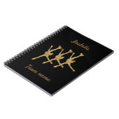 Synchronisierter Skaten-Notebook-Reihe Gold Glitze Notizblock (Linke Seite)