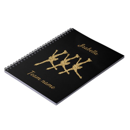 Synchronisierter Skaten-Notebook-Reihe Gold Glitze Notizblock (Linke Seite)
