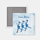 Synchronisierter Skaten-Teammagnet blau Magnet (Vorderseite/Rückseite)