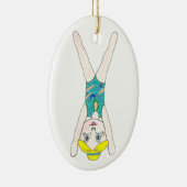 Synchronschwimmen Blue Synchro Schwimmer Girl Keramik Ornament (Rechts)