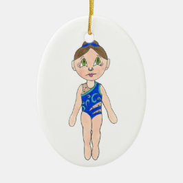 Synchronschwimmen Blue Synchro Schwimmer Girl Keramik Ornament