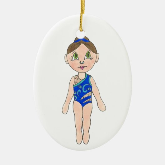 Synchronschwimmen Blue Synchro Schwimmer Girl Keramik Ornament (Vorne)