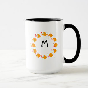 Synchronschwimmen Goldfish Niedlich Mit Monogramm Tasse