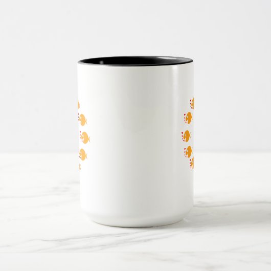Synchronschwimmen Goldfish Niedlich Mit Monogramm Tasse (Zentrum)