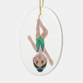 Synchronschwimmen Grüne Synchro Schwimmerin Mädche Keramik Ornament (Links)