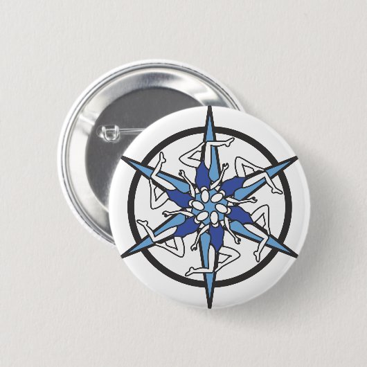 Synchronschwimmen-Kreis-Logo im Blau Button (Vorne & Hinten)