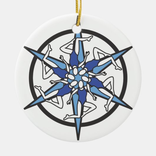 Synchronschwimmen-Kreis-Logo im Blau Keramikornament (Vorne)