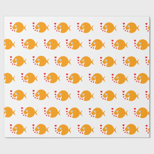 Synchronschwimmen Niedlicher Cartoon Goldfish Geschenkpapier (Flach)