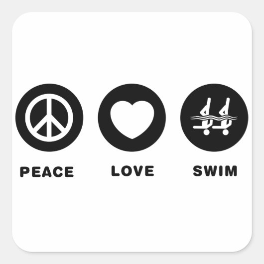 Synchronschwimmen Quadratischer Aufkleber (Vorderseite)