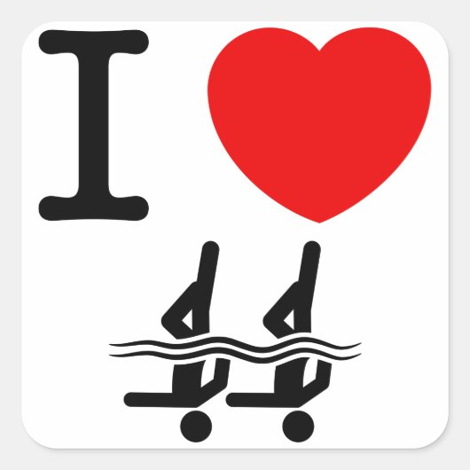 Synchronschwimmen Quadratischer Aufkleber (Vorderseite)