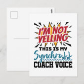 Synchronschwimmen Synchro Coach Stimme Postkarte (Vorne/Hinten)