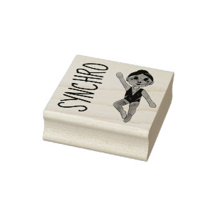Synchronschwimmende Girls Swim Team Synchro Gummistempel