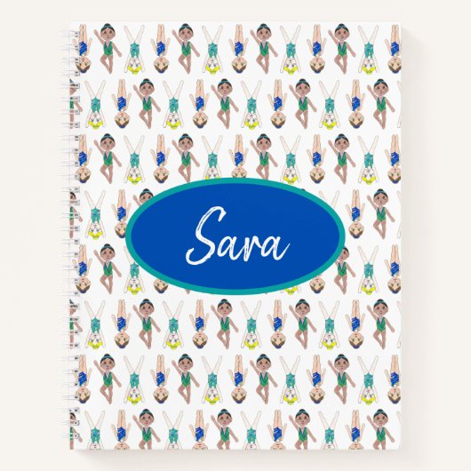 Synchronschwimmende Girls Swim Team Synchro Notizblock (Vorderseite)