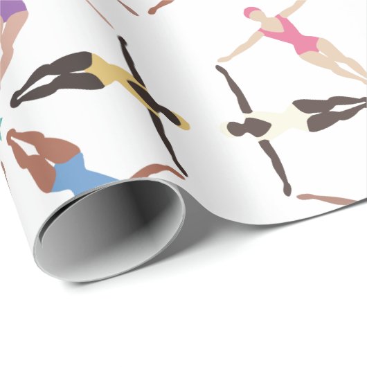 Synchronschwimmer Geschenkpapier (Rolleneckpunkt)