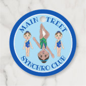 Synchronschwimmermädchen Synchro Schwimmsport Geschenkanhänger (Rückseite)