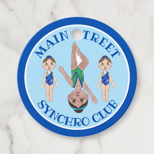 Synchronschwimmermädchen Synchro Schwimmsport Geschenkanhänger (Vorderseite)