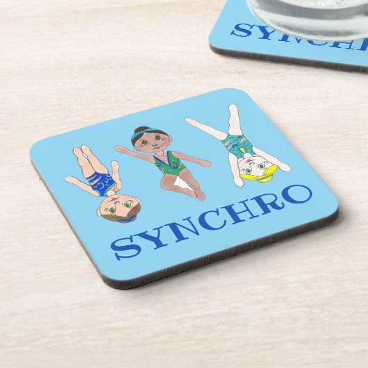 Synchronschwimmermädchen Synchro Schwimmsport Getränkeuntersetzer (Linke Seite)