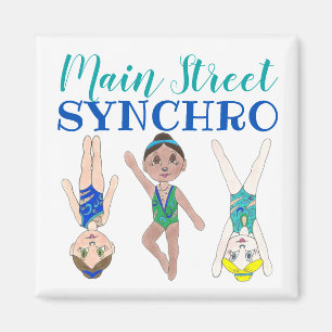 Synchronschwimmermädchen Synchro Schwimmsport Magnet