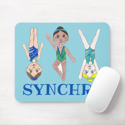 Synchronschwimmermädchen Synchro Schwimmsport Mousepad (Mit Mouse)