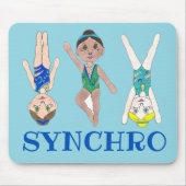 Synchronschwimmermädchen Synchro Schwimmsport Mousepad (Vorne)