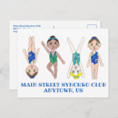Synchronschwimmermädchen Synchro Schwimmsport Postkarte (Vorne/Hinten)