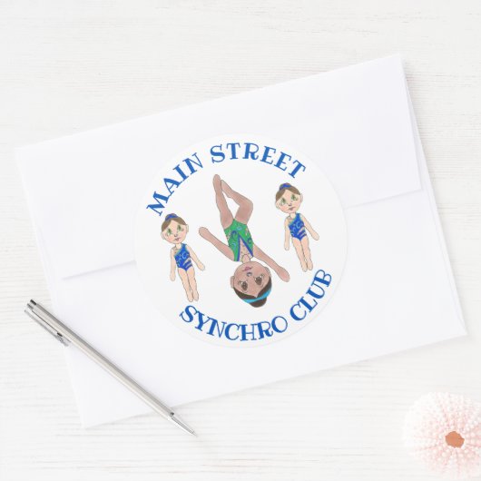 Synchronschwimmermädchen Synchro Schwimmsport Runder Aufkleber (Umschlag)