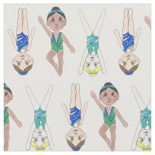 Synchronschwimmermädchen Synchro Schwimmsport Stoff (Nahaufnahme)