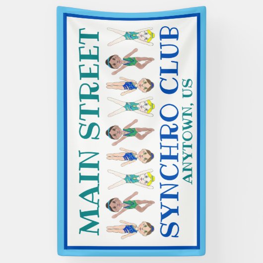 Synchronschwimmerteam Pool Coach Club Banner (Vertikal)