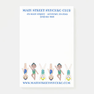 Synchronschwimmerteam Pool Coach Club Post-it Klebezettel